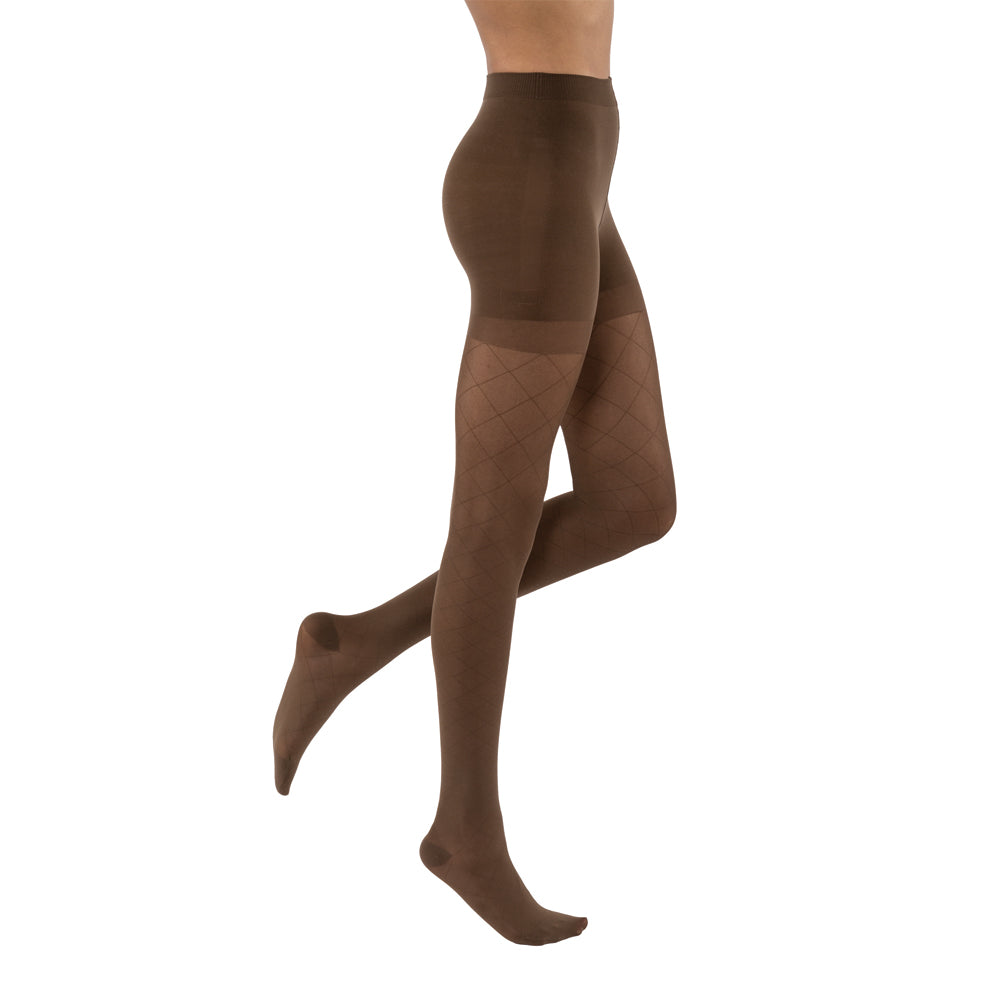 JOBST UltraSheer Diamond Pattern Compression Stockings 20-30 mmHg Waist High, Closed Toe, Espresso, X-Large