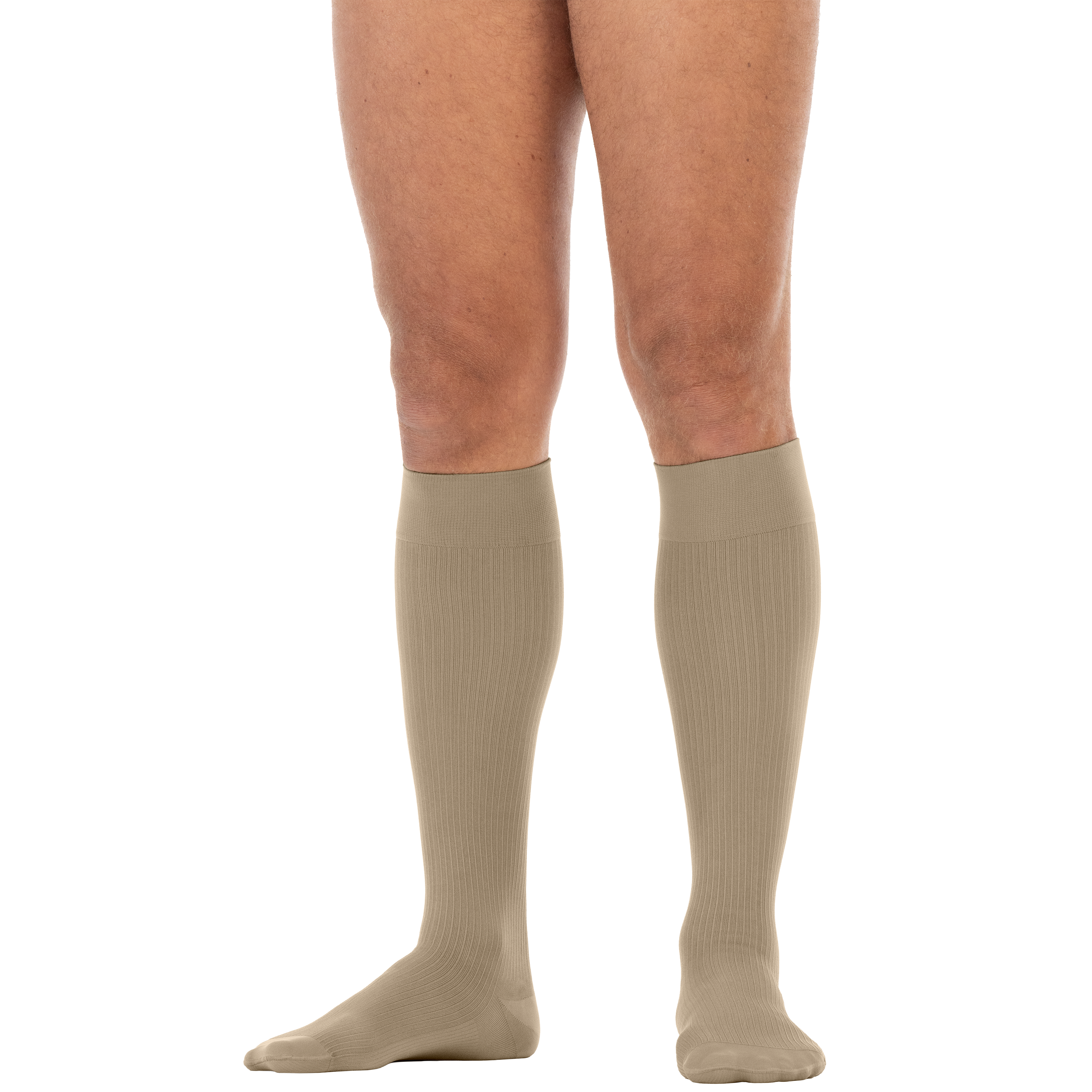 JOBST forMen Compression Socks 15-20 mmHg Knee High, with SoftFit Band, Closed Toe, Khaki, X-Large