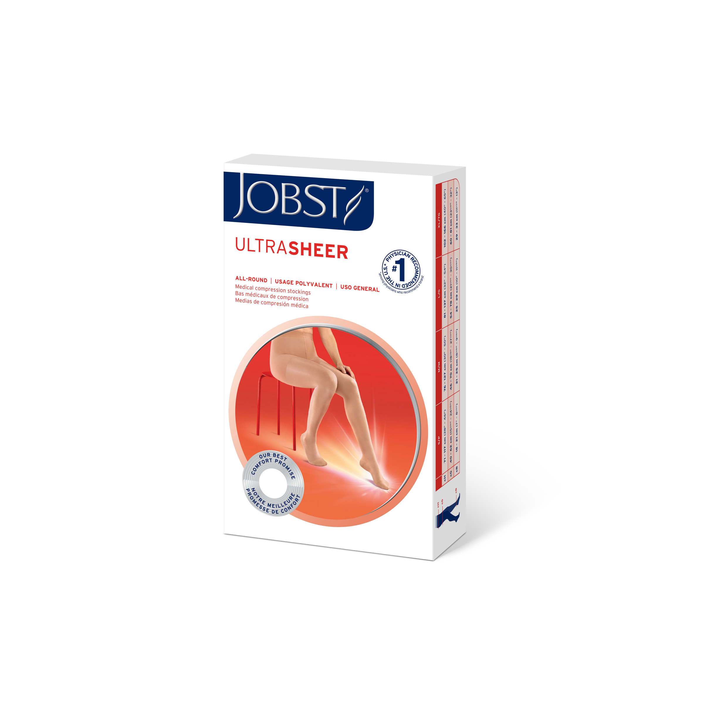 JOBST UltraSheer Diamond Pattern Compression Stockings 15-20 mmHg Waist High, Closed Toe, Espresso, Medium