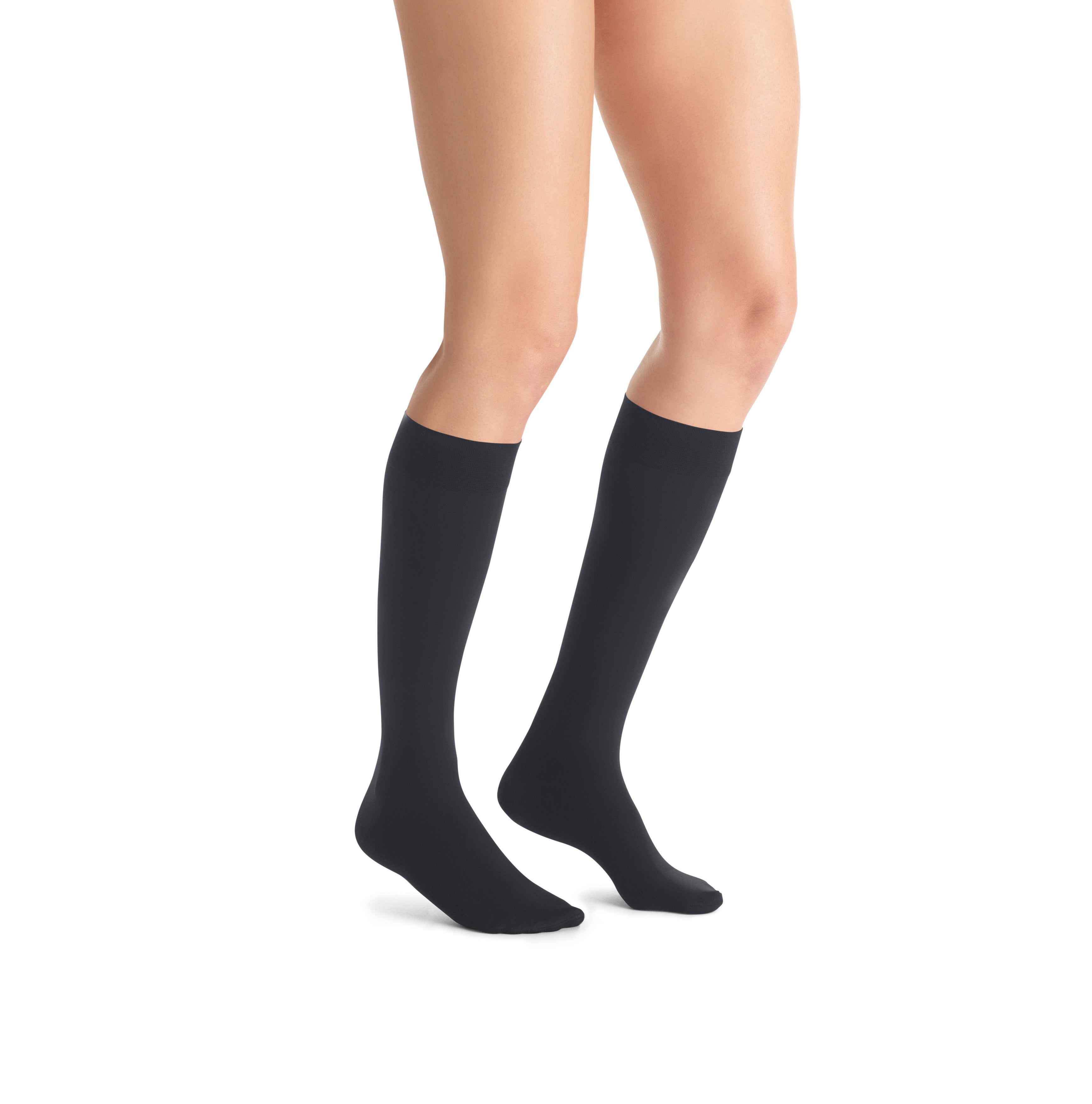 JOBST Opaque Compression Stockings 15-20 mmHg Knee High, with SoftFit Band, Closed Toe, Anthracite, Medium