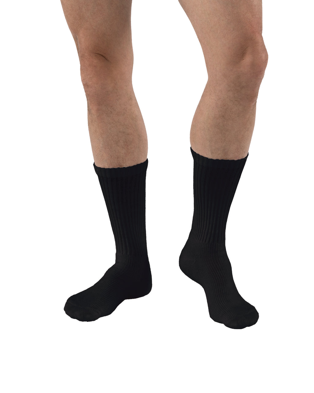 JOBST SensiFoot Diabetic Compression Socks 8-15 mmHg Crew, Closed Toe, Black, Medium