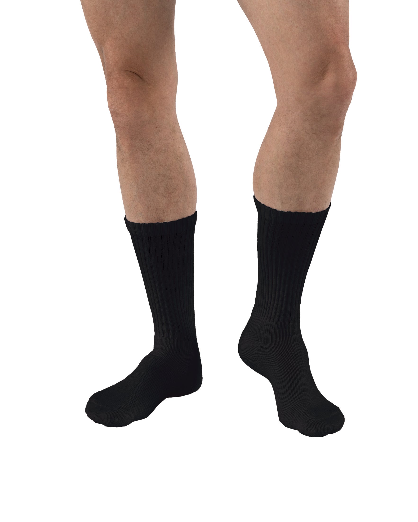 JOBST SensiFoot Diabetic Compression Socks 8-15 mmHg Crew, Closed Toe, Black, Medium