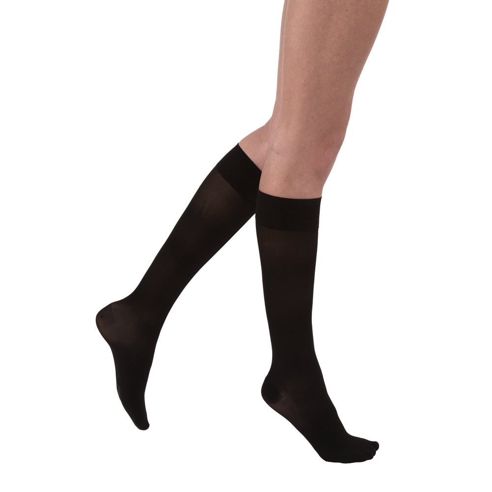 JOBST UltraSheer Compression Stockings 15-20 mmHg Knee High, Closed Toe, Classic Black, X-Large
