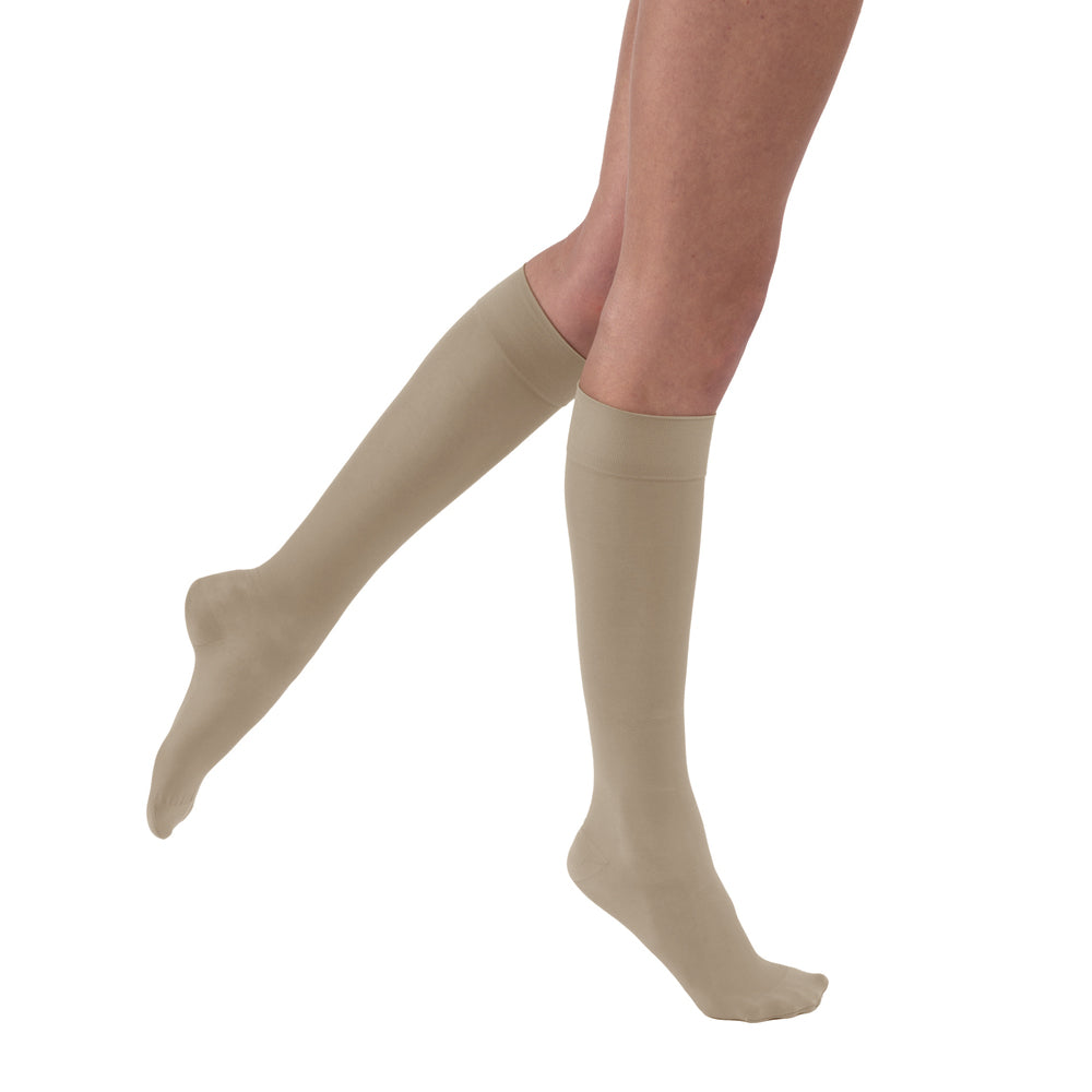 JOBST UltraSheer Compression Stockings 15-20 mmHg Knee High, Closed Toe, Honey, Large