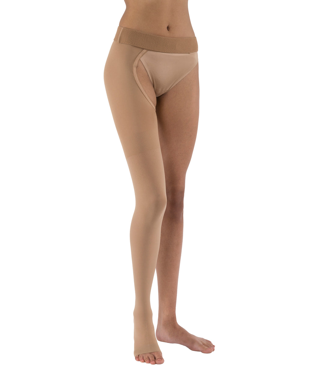 JOBST Relief Compression Stockings 30-40 mmHg Chap, Right, Open Toe, Beige, Medium