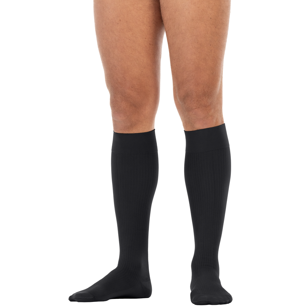 JOBST forMen Compression Socks 30-40 mmHg Knee High, with SoftFit Band, Closed Toe, Black, X-Large