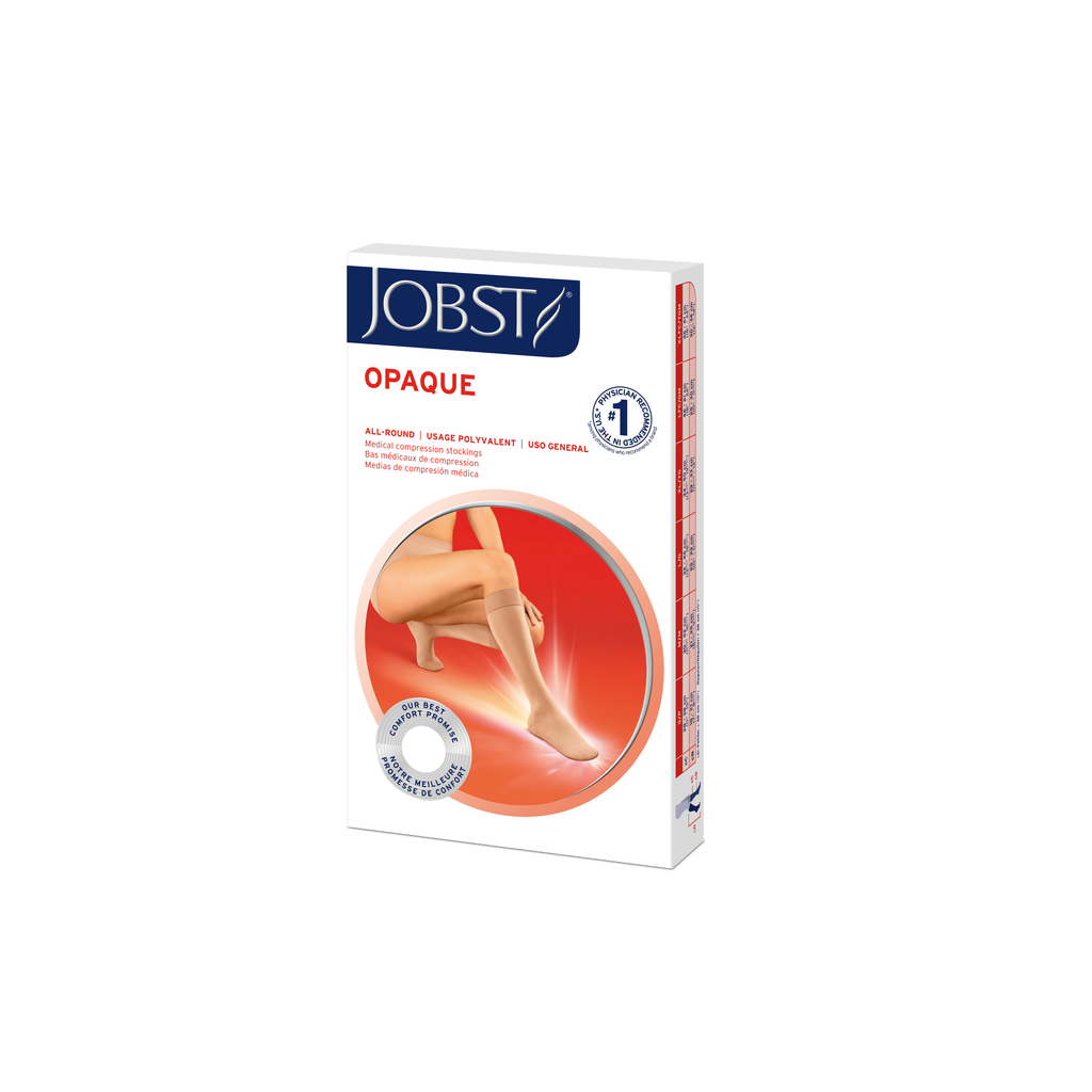 JOBST Opaque Compression Stockings 15-20 mmHg Knee High, with SoftFit Band, Closed Toe, Espresso, Medium