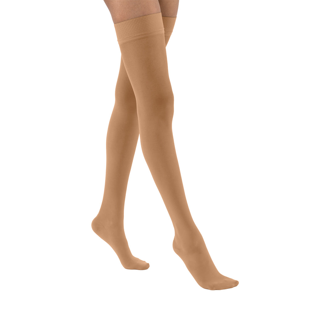 JOBST UltraSheer Compression Stockings 20-30 mmHg Thigh High, with Silicone Dot Band, Closed Toe, Sun Bronze, X-Large