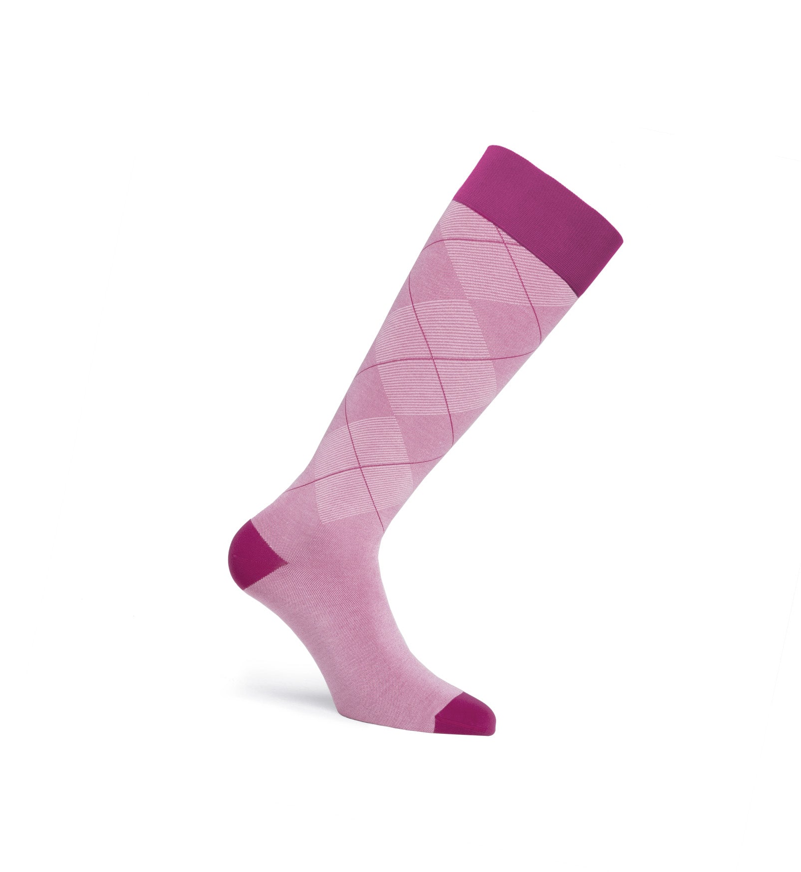 JOBST Style Soft Fit Compression Socks 30-40 mmHg, Knee High, Closed Toe, Argyle Pink, Small